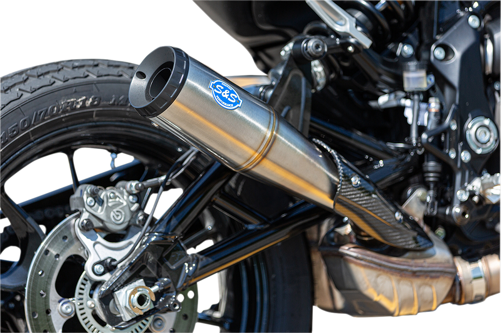 S&S Cycle Grand National Slip-On Muffler for FTR 1200, Stainless Steel, Part 550-0854