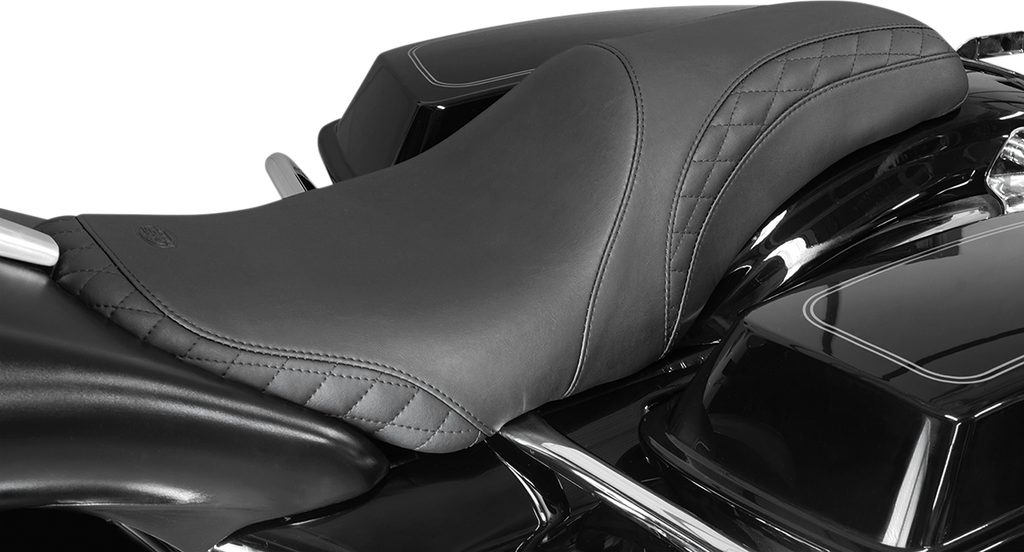 MUSTANG Seat - Tripper Fastback* - Stitched w/Small Diamond-Stitched Inlays - Black 75269 - Team Dream Rides