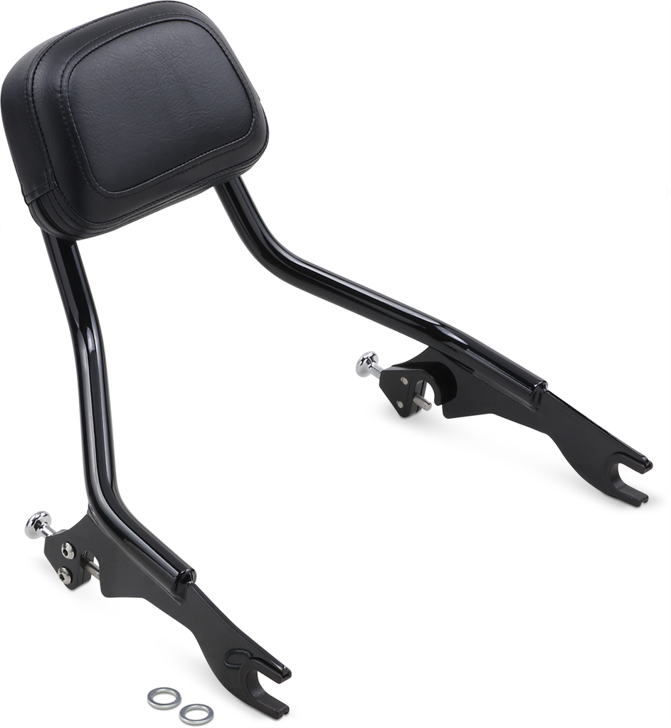 COBRA Detachable Backrest - Black - Short - FLH/FLT 602-2200B - Team Dream Rides
