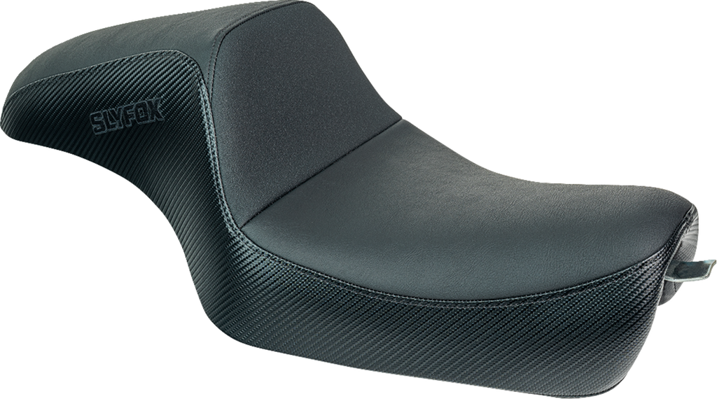SLYFOX Slyfox Seat - Black Logo - Black Vinyl w/ Slipstop - Carbon Fiber - XL 4684A-slyfox - Team Dream Rides