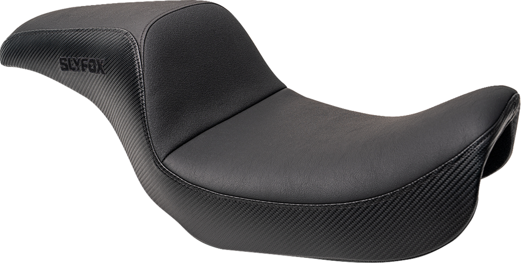 SLYFOX Slyfox Seat - Black Logo - Black Vinyl w/ Slipstop - Carbon Fiber - Dyna 4683A-slyfox - Team Dream Rides