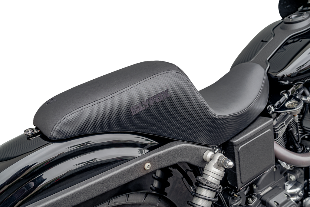 SLYFOX Slyfox Seat - Black Logo - Black Vinyl w/ Slipstop - Carbon Fiber - Dyna 4683A-slyfox - Team Dream Rides