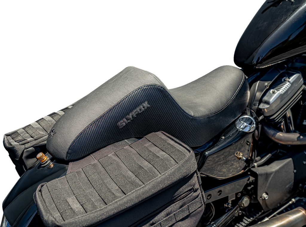 SLYFOX Slyfox Seat - Black Logo - Black Vinyl w/ Slipstop - Carbon Fiber - XL 4684A-slyfox - Team Dream Rides