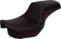 SADDLEMEN Pro Series SDC Performance Seat - Carbon Fiber/Lumbar Gripper - Red Stitch - Dyna '06-'17 SC80604RED - Team Dream Rides