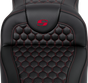SADDLEMEN RoadSofa™ Seat - Honeycomb Pattern, Red Stitch - Extended Reach for FLH/FLT '08-'24 (Part 808-07B-19004)