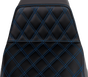 SADDLEMEN Step-Up Front Seat with Lattice Stitch - Blue Stitch for FLH/FLT 2008-2023 (Part #808-07B-17201)