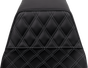 SADDLEMEN Step-Up Front Seat with Lattice Stitch - Dark Gray Stitch for FLH/FLT '08-'23 | Part 808-07B-17202