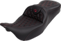 SADDLEMEN Roadsofa* Seat - with Backrest - Wine Berry Stitch - FL '08-'23 A808-07R-182BUR - Team Dream Rides