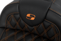 SADDLEMEN Roadsofa* Seat - with Backrest - Orange Stitch - FL '08-'23 A808-07R-182ORA - Team Dream Rides