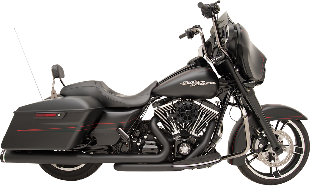 KHROME WERKS 200830 2-into-2 Dominator Exhaust System for Harley Davidson FL 2009-2016 with Black Finish and 4.5-Inch Muffler