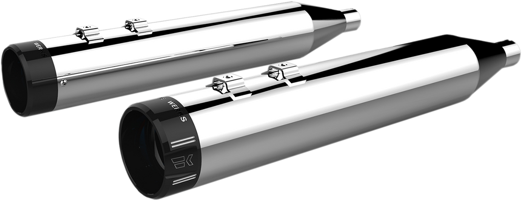 Khrome Werks HP-Plus 4-1/2 inch Slip-On Mufflers with Klassic Tips - Chrome, Part 202775