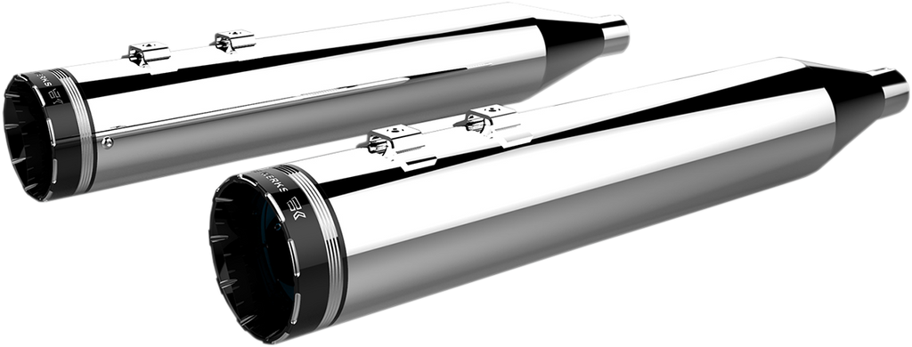Khrome Werks HP-Plus 4-1/2 inch Slip-On Mufflers with Tracer Tips, Chrome - Part 202790
