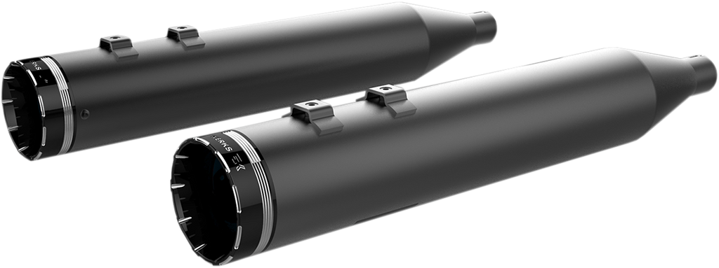 Khrome Werks 4-1/2 inch HP-Plus Slip-On Mufflers with Black Finish and Tracer Tip - Part 202840
