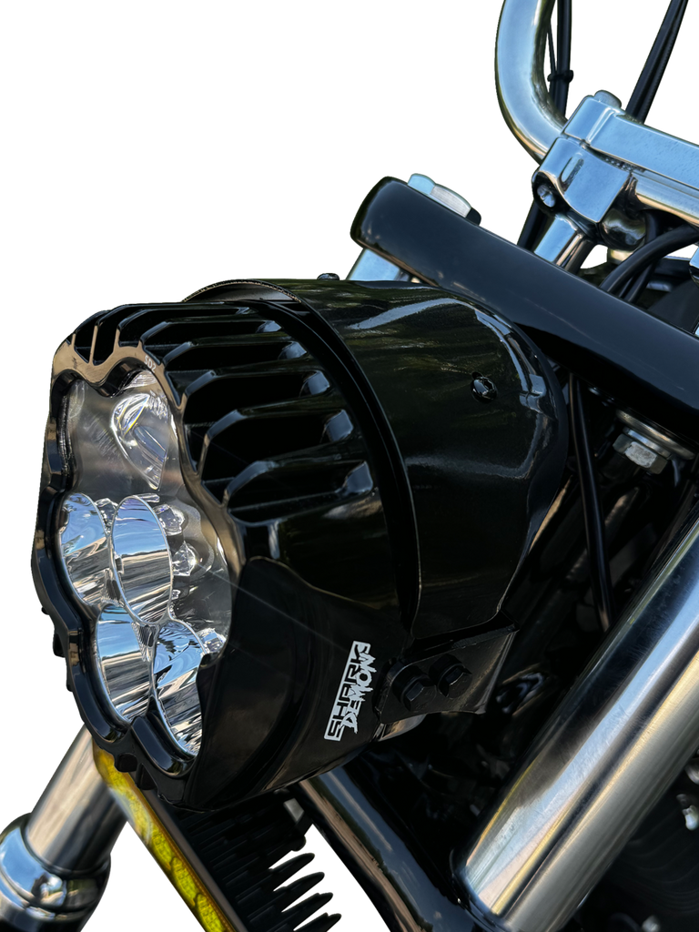 CUSTOM DYNAMICS LED Headlight - Shark Demon* - Pedestal Mount SD2-PM-W