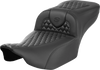 SADDLEMEN Roadsofa™ Extended Reach Seat for FLTR/FLHX 2023-2024 - Honeycomb with Optional Backrest