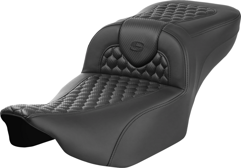 SADDLEMEN Roadsofa™ Extended Reach Seat for FLTR/FLHX 2023-2024 - Honeycomb with Optional Backrest