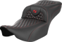 SADDLEMEN Roadsofa* Extended Reach Seat - without Backrest - Honeycomb - Red Stitch - FLTR/FLHX '23-'24 823-07-19004 - Team Dream Rides