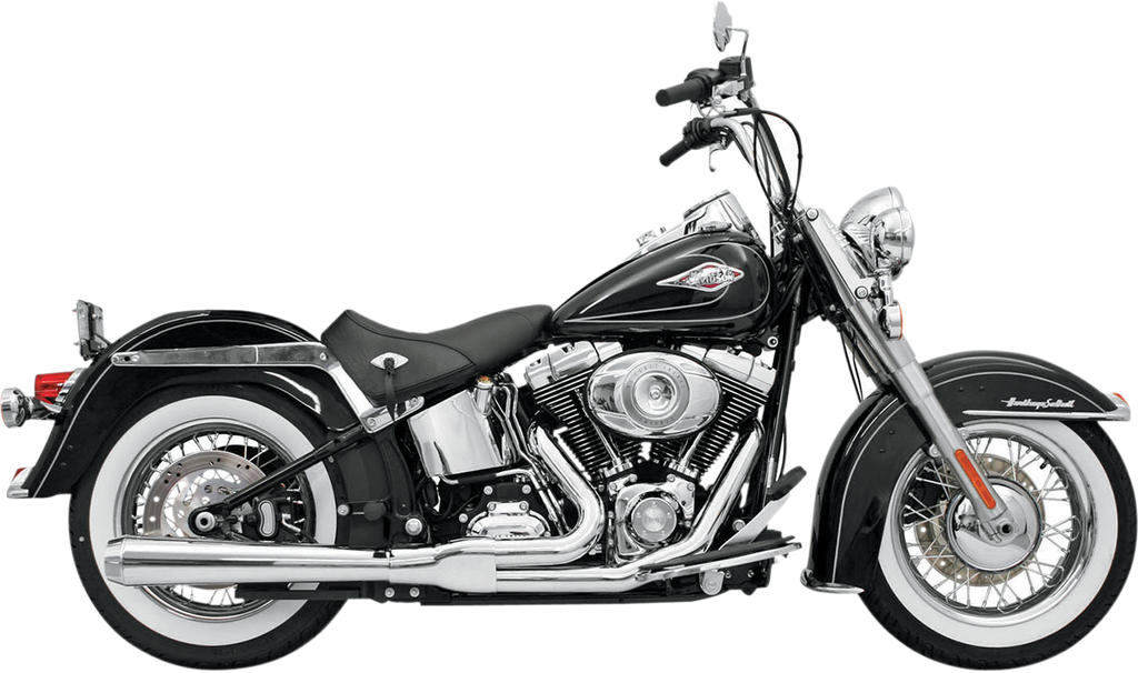 BASSANI XHAUST 2:1 Chrome Long Exhaust System for Harley Softail 12111J