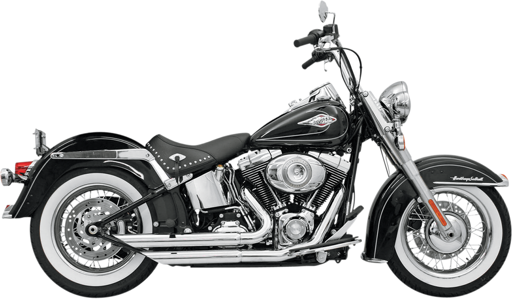 BASSANI XHAUST FireFlight Exhaust for Harley Softail 12113B Chrome Finish