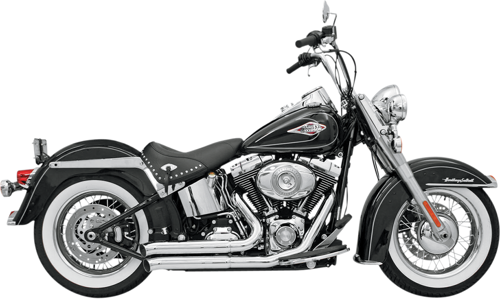 BASSANI XHAUST FireSweep Exhaust System for Softail – Chrome, Part 12113D