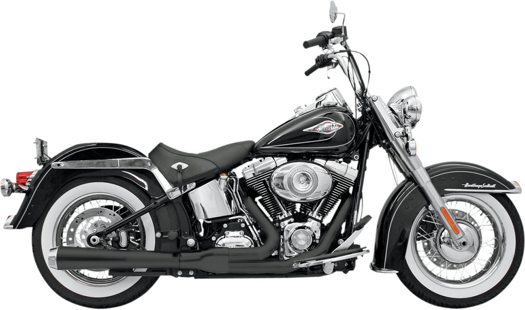 Bassani Xhaust 12121J 2:1 Long Black Exhaust for Softail Motorcycle