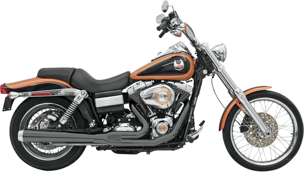 BASSANI XHAUST Road Rage Exhaust for 2006-2017 Harley FXD - Black Finish, Part No. 13121J