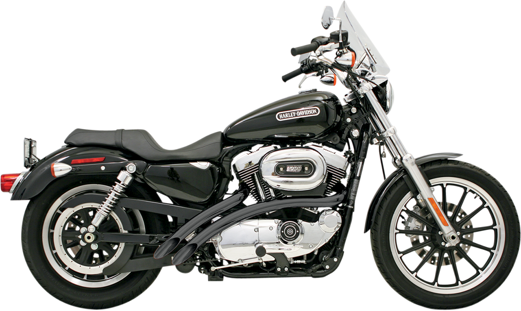 BASSANI XHAUST Radial Sweepers Exhaust System for Harley-Davidson XL - Black Finish - Part Number XL-FF12B
