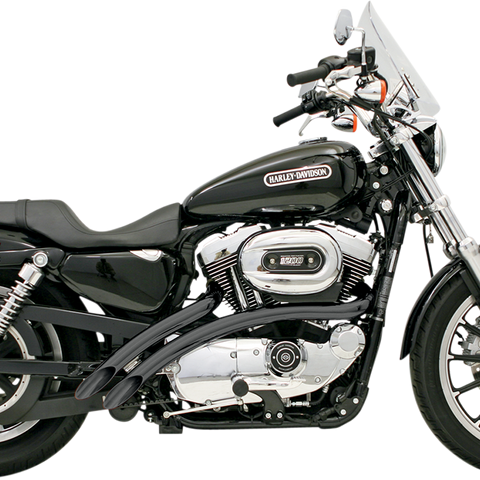 BASSANI XHAUST Radial Sweepers Exhaust System for Harley-Davidson XL - Black Finish - Part Number XL-FF12B