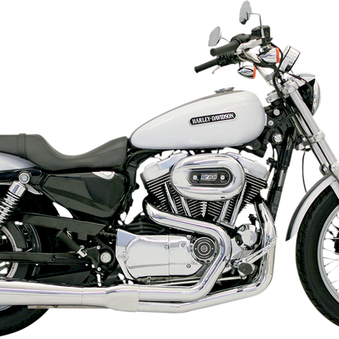 BASSANI XHAUST Road Rage Exhaust for Harley-Davidson XL 1986-2003, Part Number 14212J, Chrome Finish