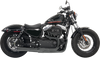BASSANI XHAUST Mega Power Exhaust for Harley XL 2004-2013 with Mid/Forward Controls - Black, Part No. 1X22RB