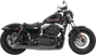 BASSANI XHAUST Mega Power Exhaust for Harley XL 2004-2013 with Mid/Forward Controls - Black, Part No. 1X22RB