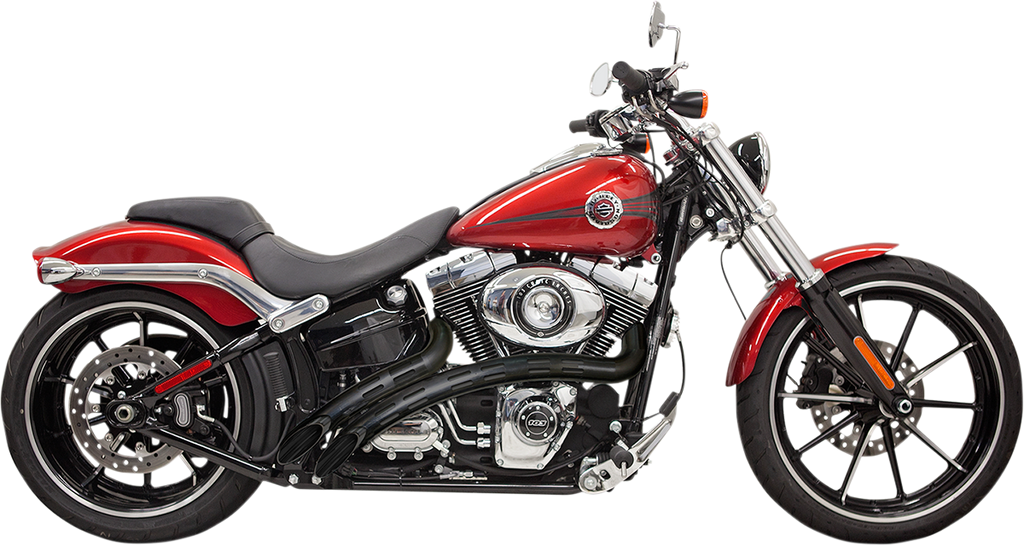 BASSANI XHAUST Sweeper Exhaust System - Black/Black for Motorcycles (Part Number: 1SD2FBB)