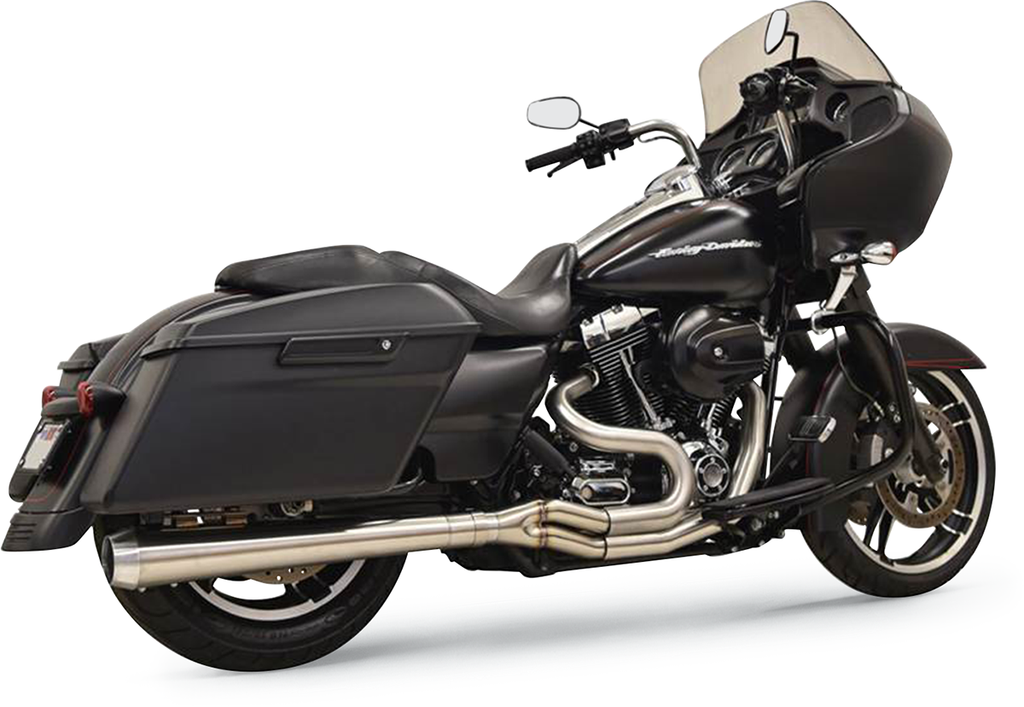 Bassani Xhaust 1F11SS 2:1 Exhaust System with Stainless Steel Megaphone Muffler for Harley Davidson