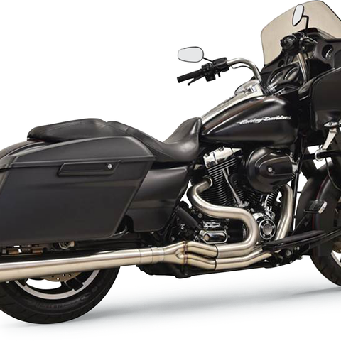 Bassani Xhaust 1F11SS 2:1 Exhaust System with Stainless Steel Megaphone Muffler for Harley Davidson