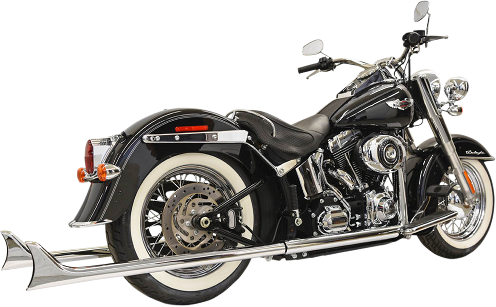 Bassani Xhaust True Duals Exhaust System with Fishtail Mufflers for Softail – 39 Inch, Model 1S26E-39