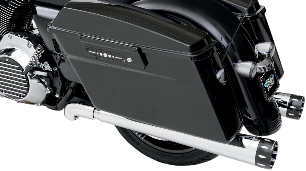 BASSANI XHAUST Megaphone Mufflers for Chrome and Polished Finish - Tapered Design with Performance Baffle FLH-517L