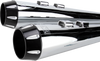 BASSANI XHAUST Megaphone Mufflers FLH-517RL for Harley Davidson - Chrome and Black Finish