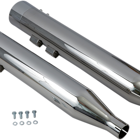 Bassani Exhaust DNT Straight Can Mufflers for '95-'16 Harley FL Models – Chrome, Part Number 1F7DNT6