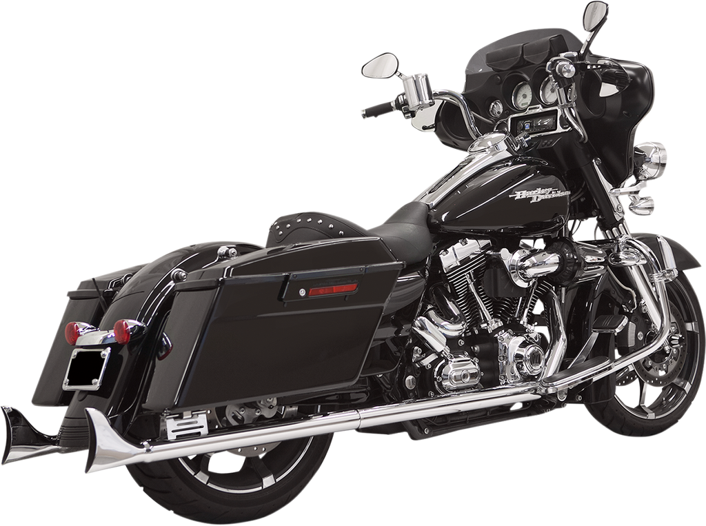 BASSANI XHAUST Fishtail Mufflers with Baffle - Chrome Finish - 33 Inch for 1995-2016 Touring Models (Part Number: 1F27E33)