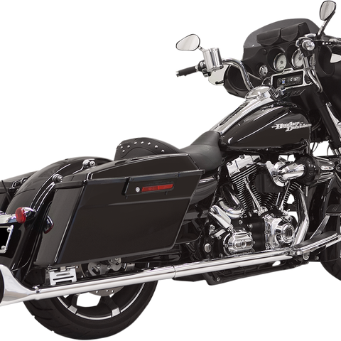 BASSANI XHAUST Fishtail Mufflers with Baffle - Chrome Finish - 33 Inch for 1995-2016 Touring Models (Part Number: 1F27E33)