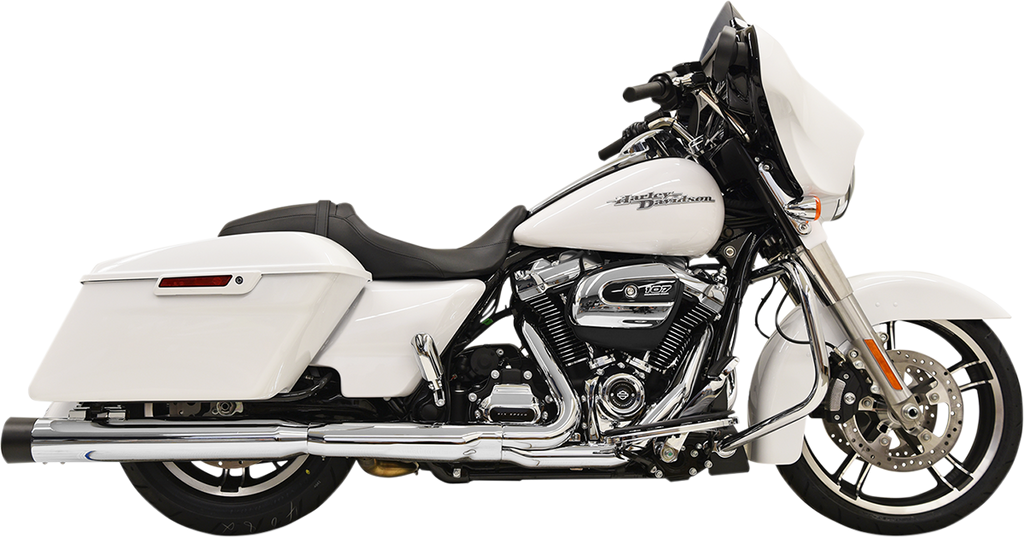 BASSANI XHAUST DNT Straight Can Mufflers for FL - Chrome and Black Finish, Part Number 1F72DNT5