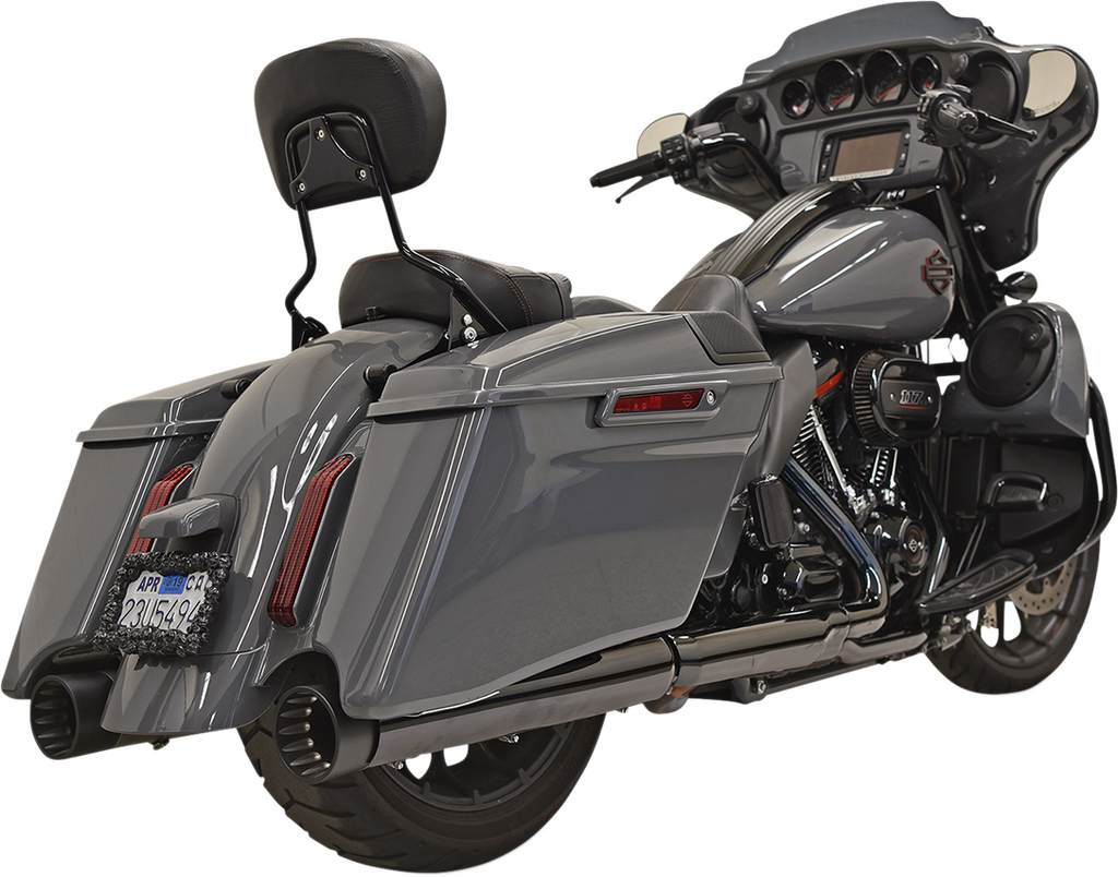 BASSANI XHAUST DNT Straight Can Mufflers for M8 CVO – Chrome/Black, Part Number 1F73DNT5