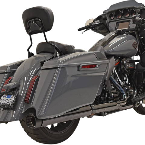 BASSANI XHAUST DNT Straight Can Mufflers for M8 CVO – Chrome/Black, Part Number 1F73DNT5