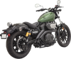BASSANI XHAUST Sweeper Exhaust - Black with 2-Inch Radius Pipes and Full Heat Shields - Part Number 3B1F2B