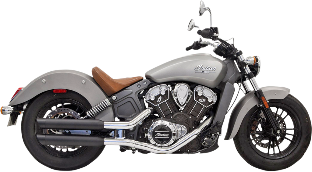 BASSANI XHAUST 8S27BSB Slip-On Mufflers with Billet End Caps, Black