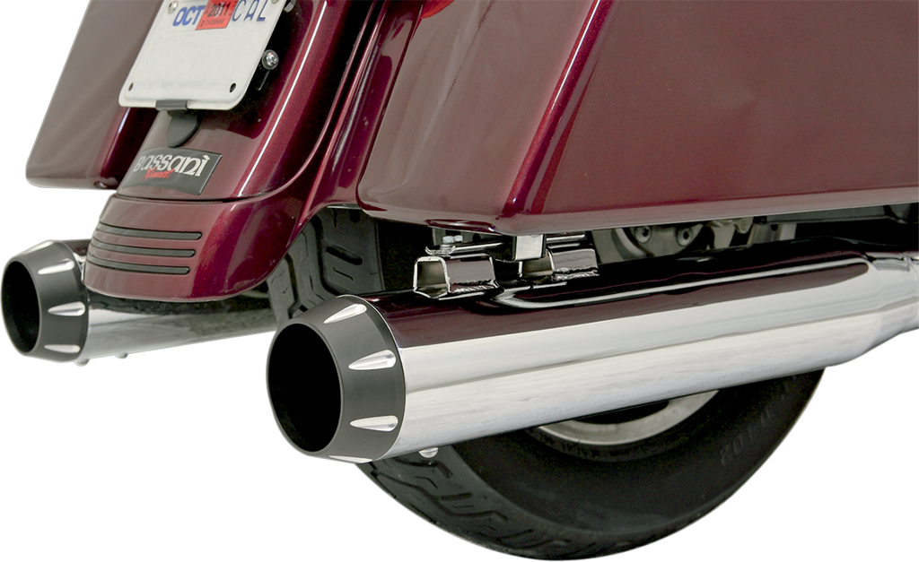 BASSANI XHAUST 4-Inch End Cap - Black Fluted Finish - Part BE40R