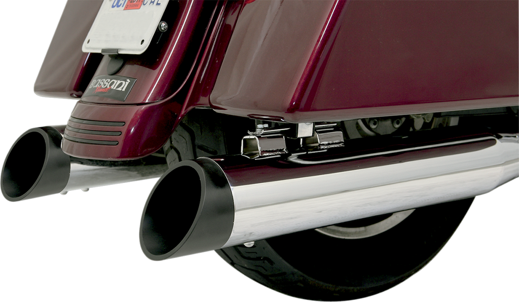 BASSANI XHAUST 4-Inch Slash Cut End Cap for Bassani Mufflers - Black, Part Number BE40SB