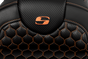 SADDLEMEN RoadSofa™ Seat with Honeycomb Cover - Orange Stitch - FLH/FLT 2008-2023 Part 808-07B-18903