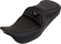 SADDLEMEN RoadSofa™ Seat with Honeycomb Pattern and Gold Stitch for FLH/FLT 2008-2023 – Part 808-07B-18907