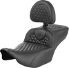SADDLEMEN Roadsofa* Extended Reach Seat - with Backrest - Honeycomb - FLTR/FLHX '23-'24 823-07-190B0 - Team Dream Rides